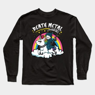 Death Metal Unicorn I Satanic Goth graphic Long Sleeve T-Shirt